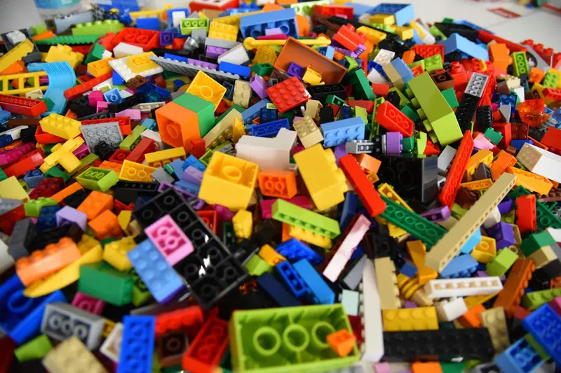 A pile of loose Lego bricks in every colour