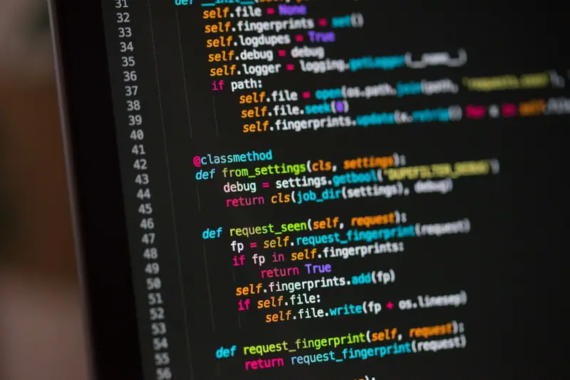 Python code on a screen