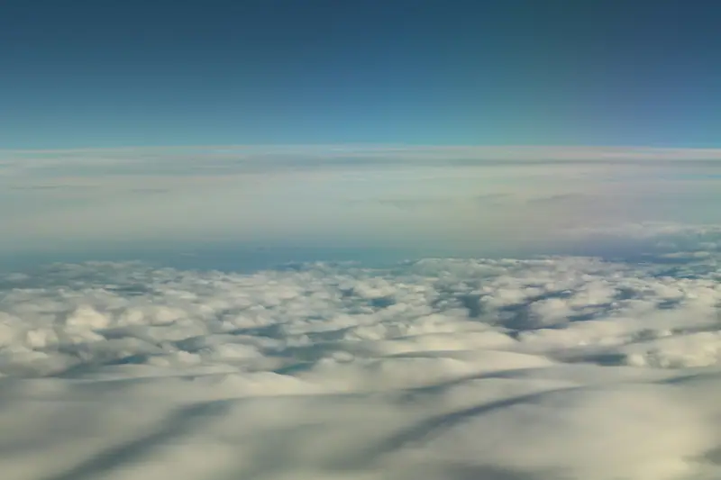 A layer of clouds seen from a plane