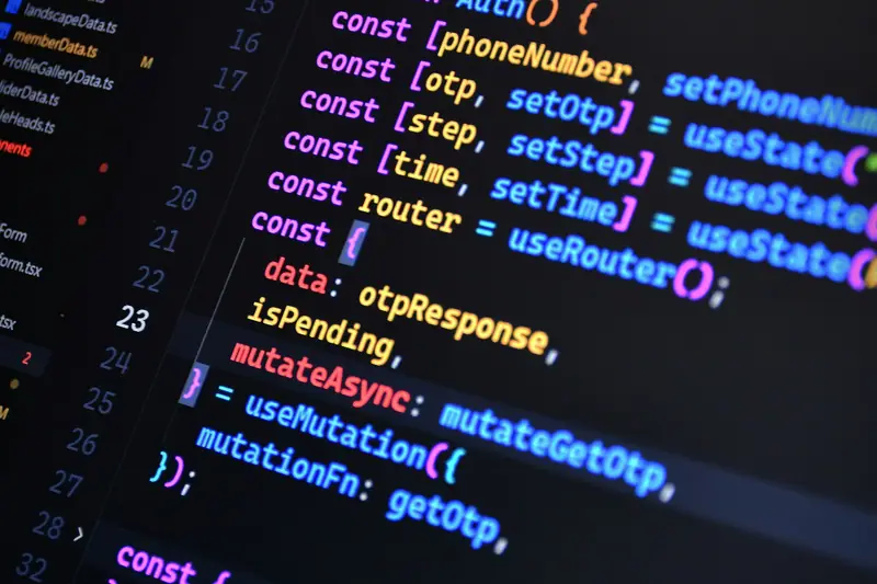 TypeScript code with React hooks in an editor